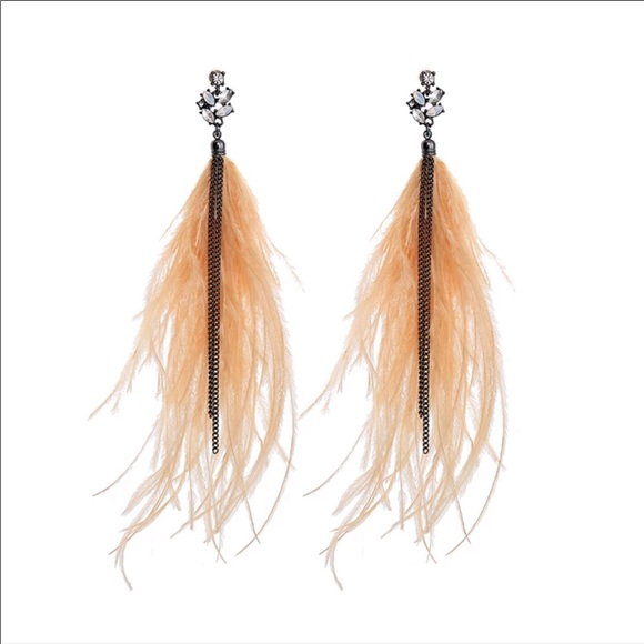 Free People Jewelry - 🪶 FP Ivory Feather Boho Earrings🪶